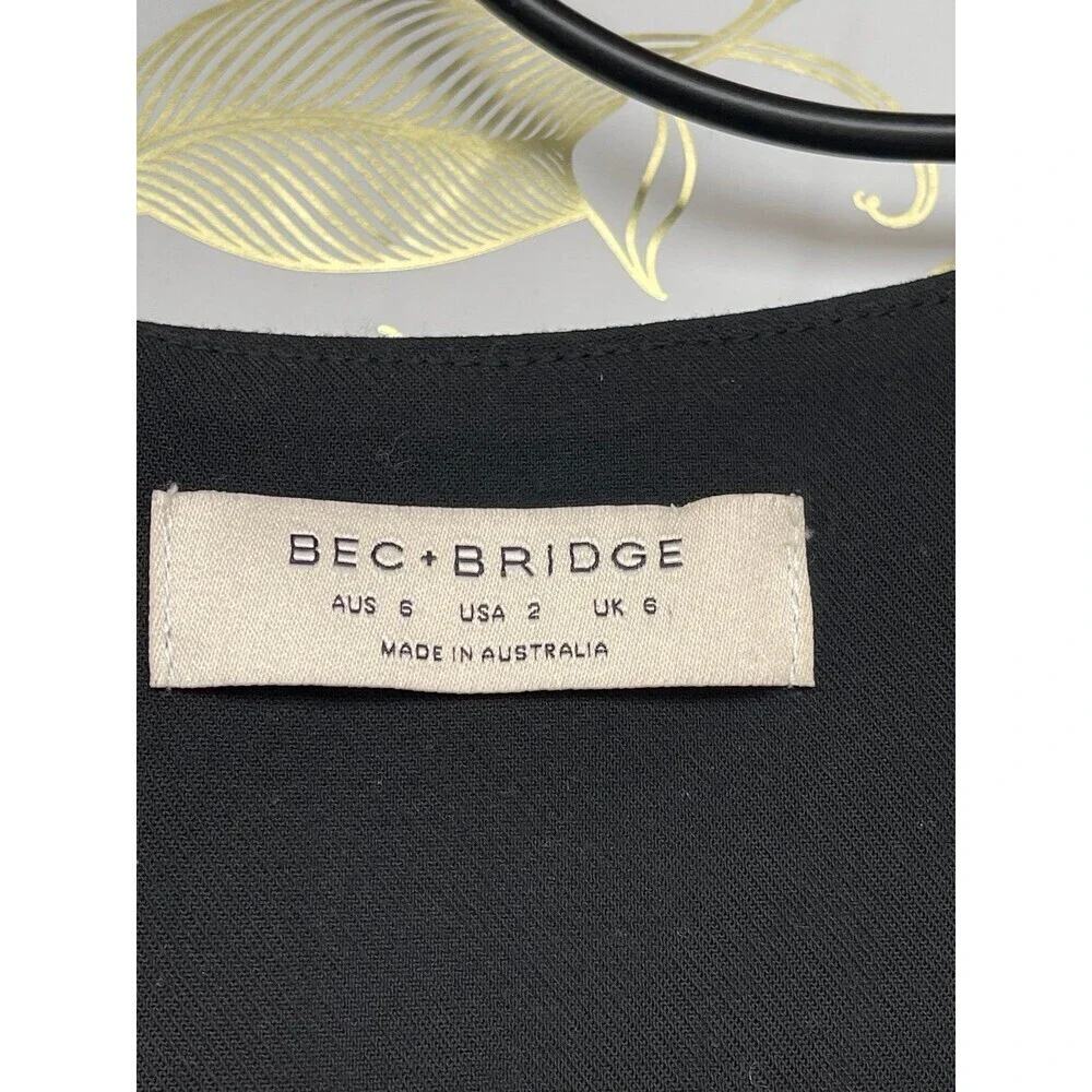 Bec + Bridge Black Square Neck Mini Dress - Mod Chic Minimalist Core Size 2